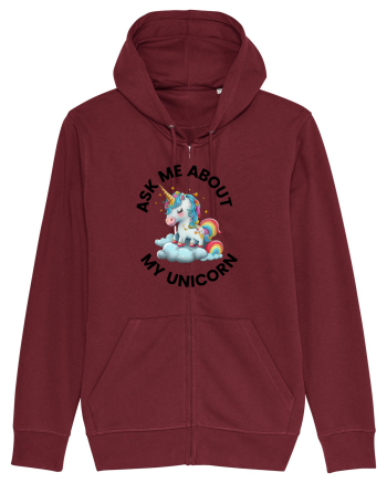 Unicorn Ask Me About My Unicorn , design 1 Burgundy