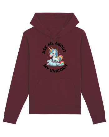 Unicorn Ask Me About My Unicorn , design 1 Burgundy