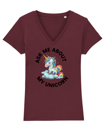 Unicorn Ask Me About My Unicorn , design 1 Burgundy