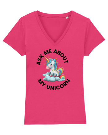Unicorn Ask Me About My Unicorn , design 1 Raspberry