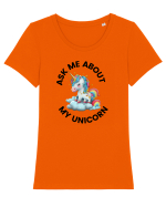 Unicorn Ask Me About My Unicorn , design 1 Tricou mânecă scurtă guler larg fitted Damă Expresser