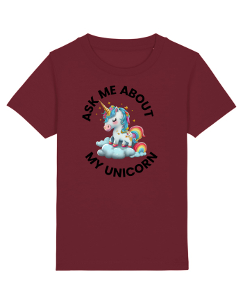 Unicorn Ask Me About My Unicorn , design 1 Burgundy