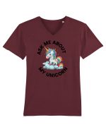 Unicorn Ask Me About My Unicorn , design 1 Tricou mânecă scurtă guler V Bărbat Presenter