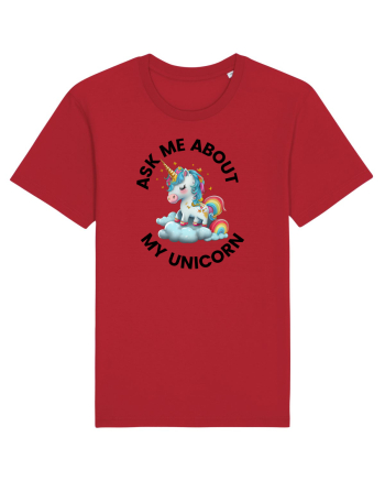 Unicorn Ask Me About My Unicorn , design 1 Red