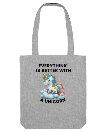 Unicorn Everythink is better with a Unicorn, design 1 Heather Grey