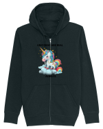 Unicorn mesaj Unicorns are real always, design 1 Hanorac cu fermoar Unisex Connector