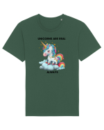 Unicorn mesaj Unicorns are real always, design 1 Tricou mânecă scurtă Unisex Rocker