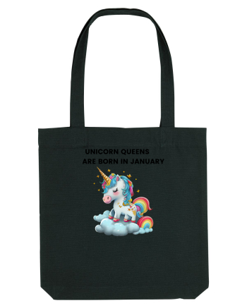 Unicorn mesaj UNICORN QUEENS ARE BORN IN JANUARY, design 1 Black