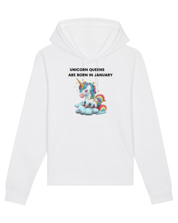 Unicorn mesaj UNICORN QUEENS ARE BORN IN JANUARY, design 1 White