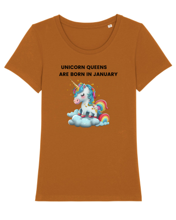 Unicorn mesaj UNICORN QUEENS ARE BORN IN JANUARY, design 1 Roasted Orange