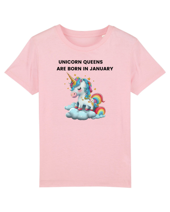 Unicorn mesaj UNICORN QUEENS ARE BORN IN JANUARY, design 1 Cotton Pink