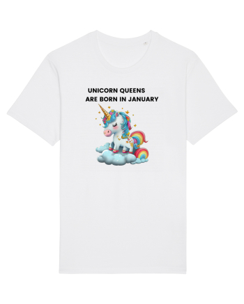 Unicorn mesaj UNICORN QUEENS ARE BORN IN JANUARY, design 1 White