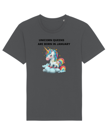 Unicorn mesaj UNICORN QUEENS ARE BORN IN JANUARY, design 1 Anthracite
