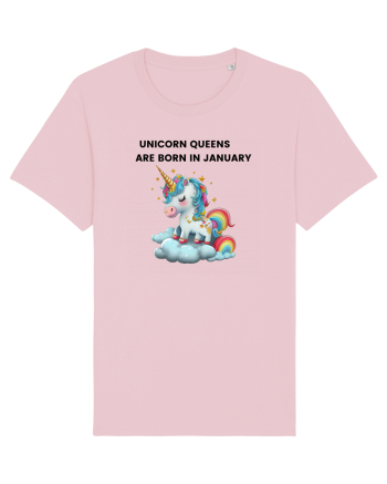 Unicorn mesaj UNICORN QUEENS ARE BORN IN JANUARY, design 1 Cotton Pink