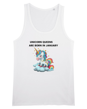 Unicorn mesaj UNICORN QUEENS ARE BORN IN JANUARY, design 1 White