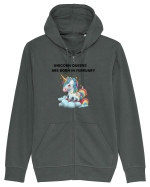 Unicorn mesaj UNICORN QUEENS ARE BORN IN FEBRUARY,  design 1 Hanorac cu fermoar Unisex Connector