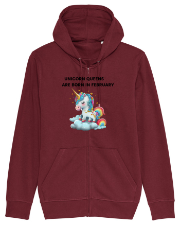 Unicorn mesaj UNICORN QUEENS ARE BORN IN FEBRUARY,  design 1 Burgundy