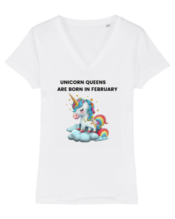 Unicorn mesaj UNICORN QUEENS ARE BORN IN FEBRUARY,  design 1 White