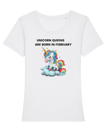 Unicorn mesaj UNICORN QUEENS ARE BORN IN FEBRUARY,  design 1 White