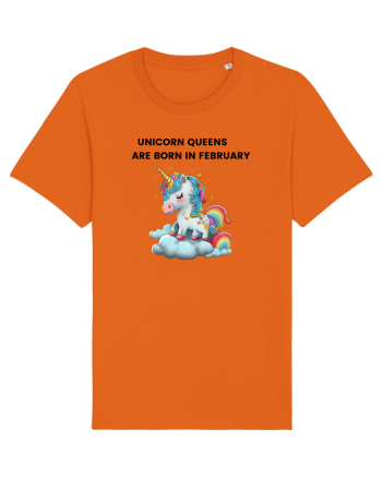 Unicorn mesaj UNICORN QUEENS ARE BORN IN FEBRUARY,  design 1 Bright Orange