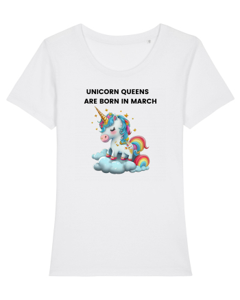 Unicorn mesaj UNICORN QUEENS ARE BORN IN MARCH,  design 1 White