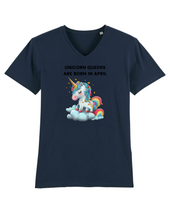 Unicorn mesaj UNICORN QUEENS ARE BORN IN april,  design 1 French Navy