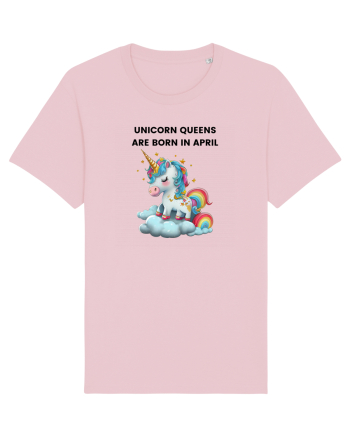 Unicorn mesaj UNICORN QUEENS ARE BORN IN april,  design 1 Cotton Pink