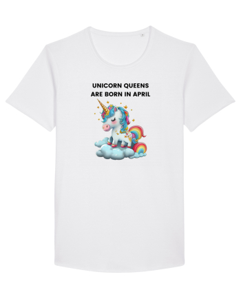 Unicorn mesaj UNICORN QUEENS ARE BORN IN april,  design 1 White