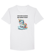 Unicorn mesaj UNICORN QUEENS ARE BORN IN may,  design 1 Tricou mânecă scurtă guler larg Bărbat Skater