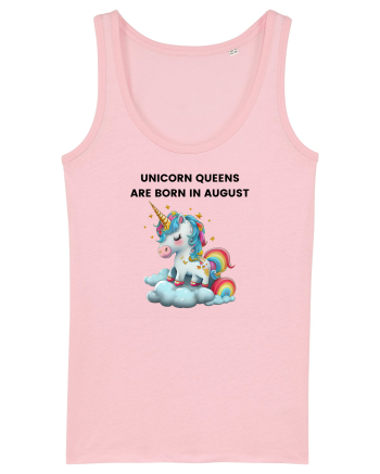 Unicorn mesaj UNICORN QUEENS ARE BORN IN august,  design 1 Cotton Pink