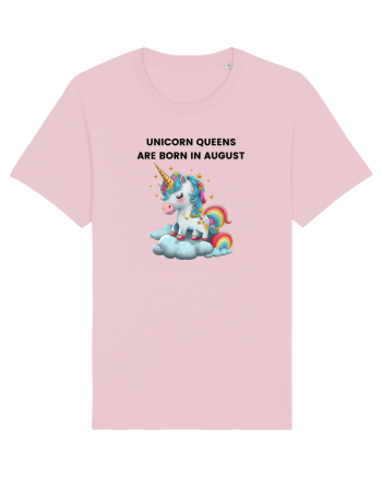 Unicorn mesaj UNICORN QUEENS ARE BORN IN august,  design 1 Cotton Pink