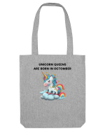 Unicorn mesaj UNICORN QUEENS ARE BORN IN octomber,  design 1 Sacoșă textilă