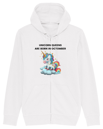 Unicorn mesaj UNICORN QUEENS ARE BORN IN octomber,  design 1 White