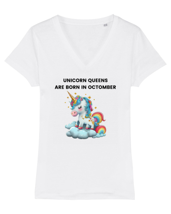 Unicorn mesaj UNICORN QUEENS ARE BORN IN octomber,  design 1 White