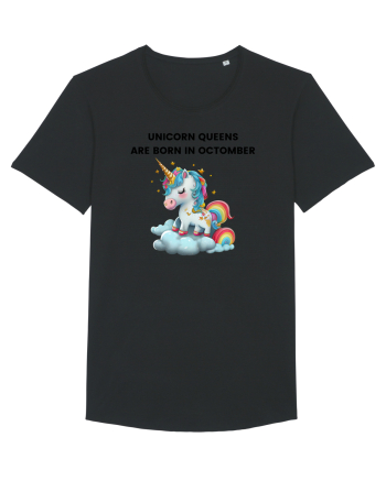 Unicorn mesaj UNICORN QUEENS ARE BORN IN octomber,  design 1 Black