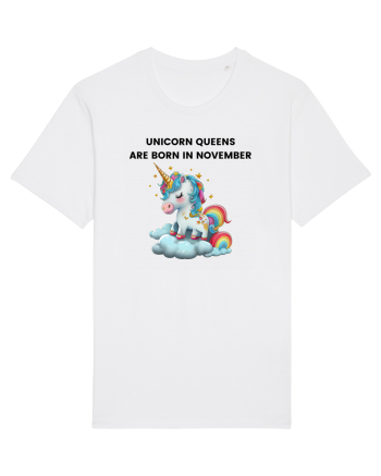 Unicorn mesaj UNICORN QUEENS ARE BORN IN november,  design 1 White