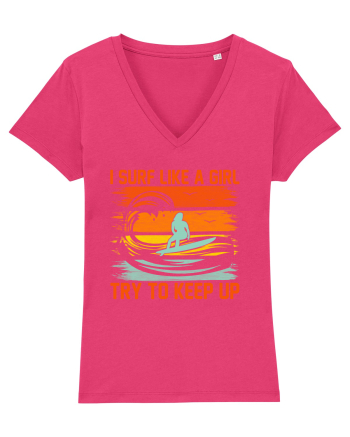 I SURF LIKE A GIRL TRY TO KEEP UP Raspberry