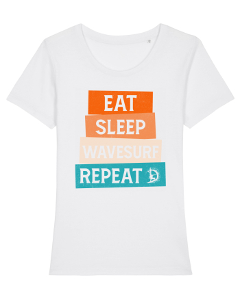 Eat Sleep Wavesurf Repeat White