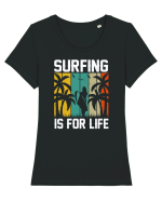 Surfing is for life Tricou mânecă scurtă guler larg fitted Damă Expresser
