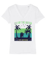 Out of the water, I am nothing Tricou mânecă scurtă guler V Damă Evoker