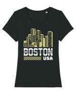 Boston Tricou mânecă scurtă guler larg fitted Damă Expresser