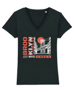 New York City Brooklyn Tricou mânecă scurtă guler V Damă Evoker