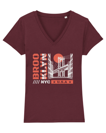 New York City Brooklyn Burgundy