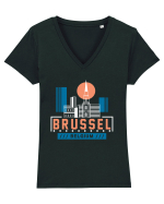 Brussel Tricou mânecă scurtă guler V Damă Evoker
