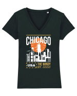 Chicago Tricou mânecă scurtă guler V Damă Evoker