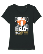 Chicago Tricou mânecă scurtă guler larg fitted Damă Expresser