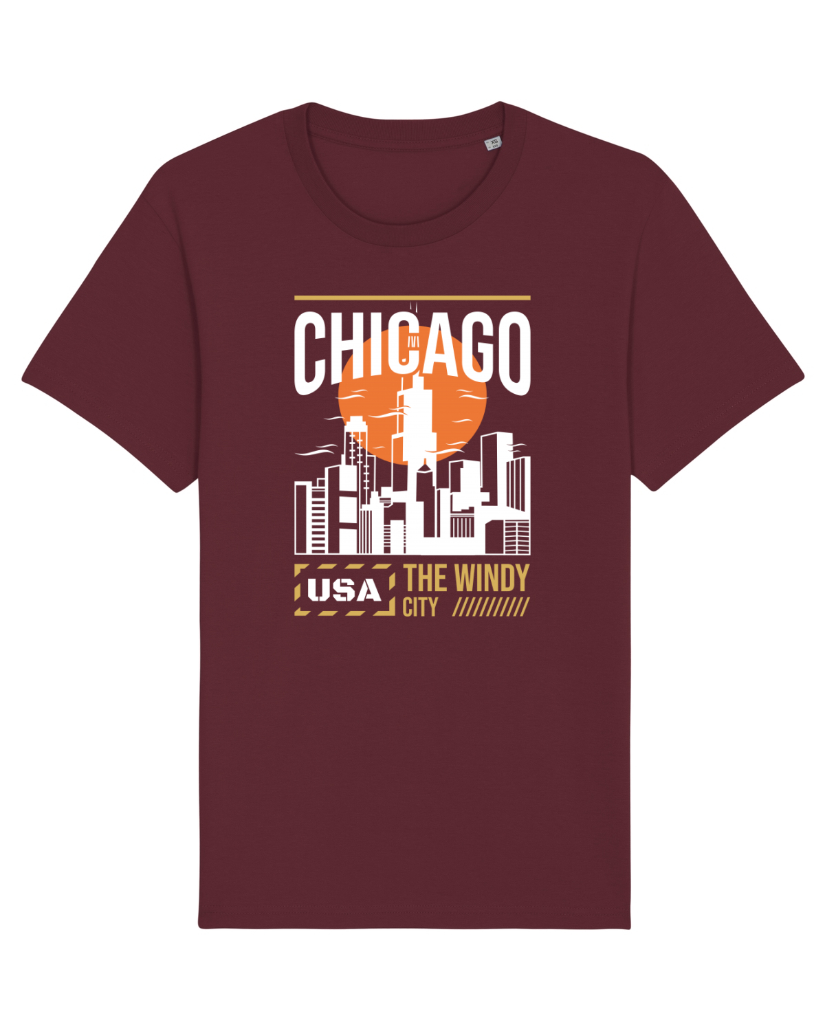 Tricou mânecă scurtă Unisex Rocker Burgundy