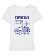 Daegu Tricou mânecă scurtă guler larg fitted Damă Expresser