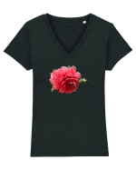 Dalia rosie Tricou mânecă scurtă guler V Damă Evoker
