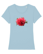 Dalia rosie Tricou mânecă scurtă guler larg fitted Damă Expresser